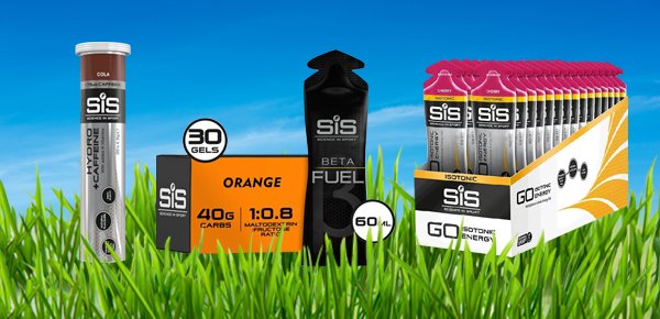 Sis products displayed on grass